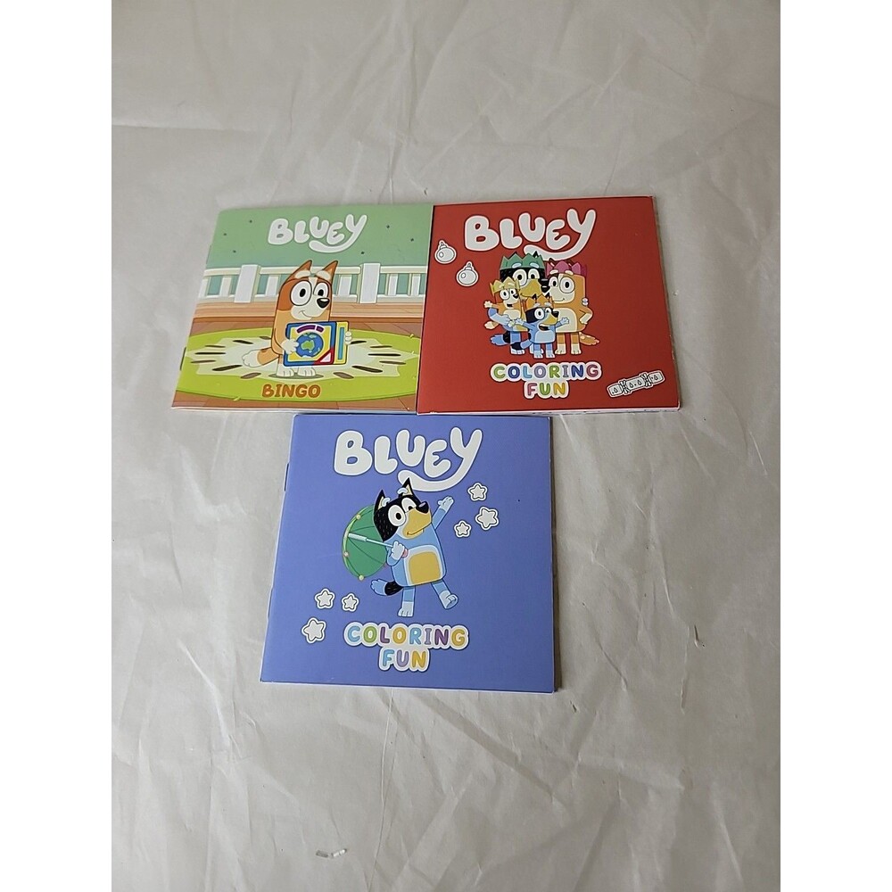 BBC Studios BLUEY 2 Miniature Children's Coloring Books  And 1 Book- Lot of 3